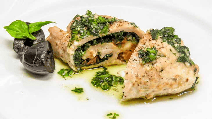 turkey rolled with spinach on a protein diet