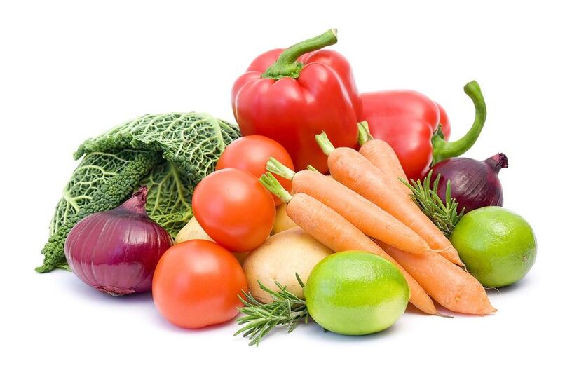 A variety of vegetables - the second day diet of the 6 -petal diet